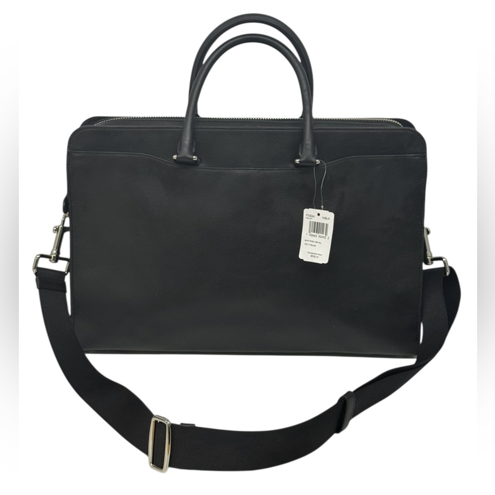 NWT COACH Beckett 2-Way Structured Black Leather Shoulder Business Briefcase New - Picture 5 of 15
